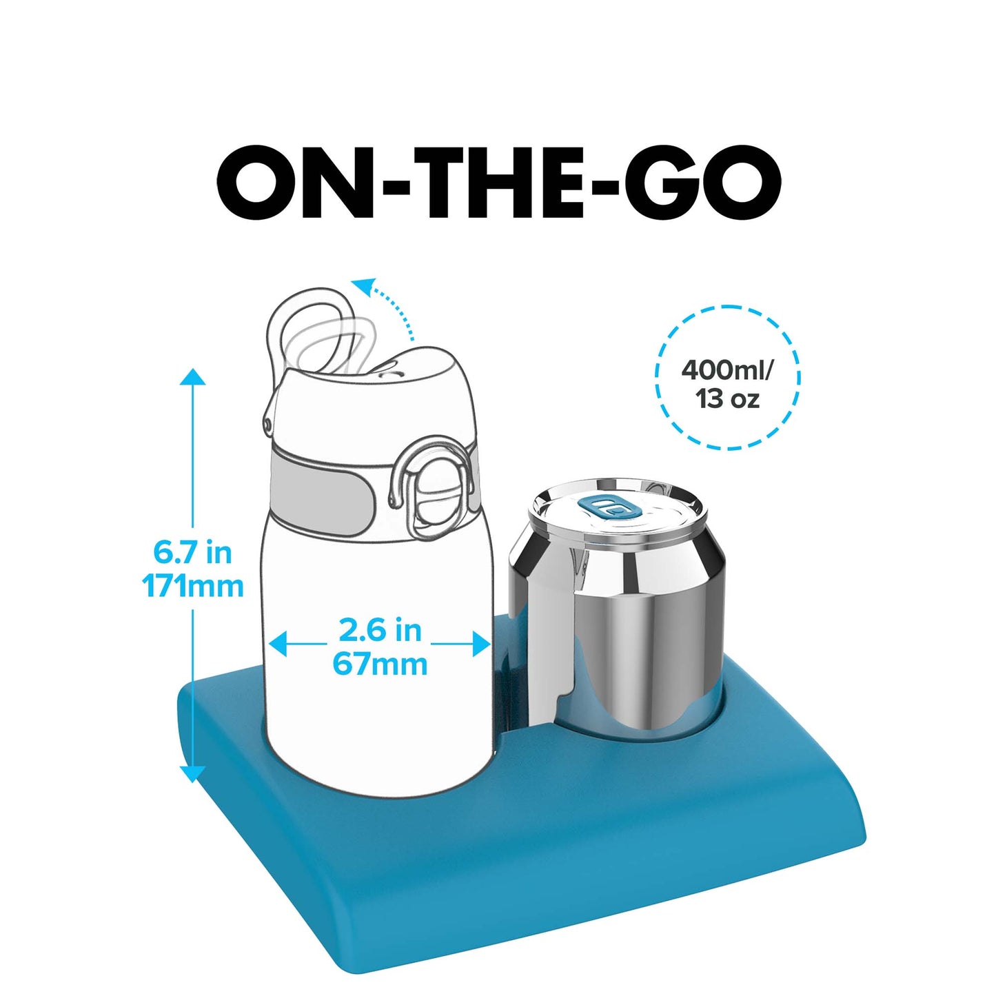 Ion8 Kid's Stainless Steel Water Bottle - Food-Safe and Odor Resistant - Fits Car Cup Holders, Backpack Pockets and More, 14 oz / 400 ml (Pack of 1) - Ice Cream