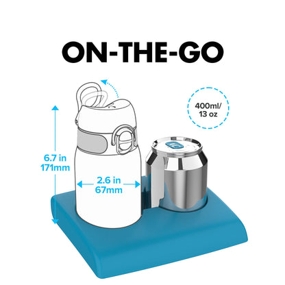 Ion8 Kid's Stainless Steel Water Bottle - Food-Safe and Odor Resistant - Fits Car Cup Holders, Backpack Pockets and More, 14 oz / 400 ml (Pack of 1) - Ice Cream