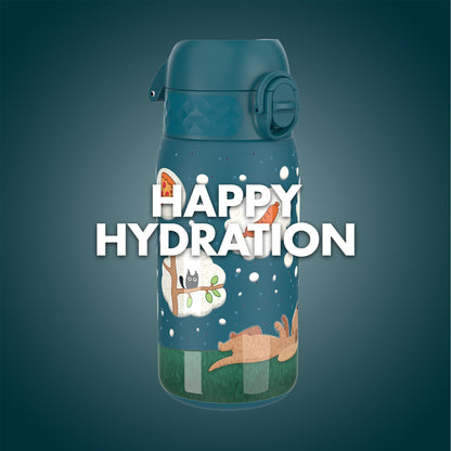 Ion8 Kid's Stainless Steel Water Bottle - Food-Safe and Odor Resistant - Fits Car Cup Holders, Backpack Pockets and More, 14 oz / 400 ml (Pack of 1) - Dog Dreaming