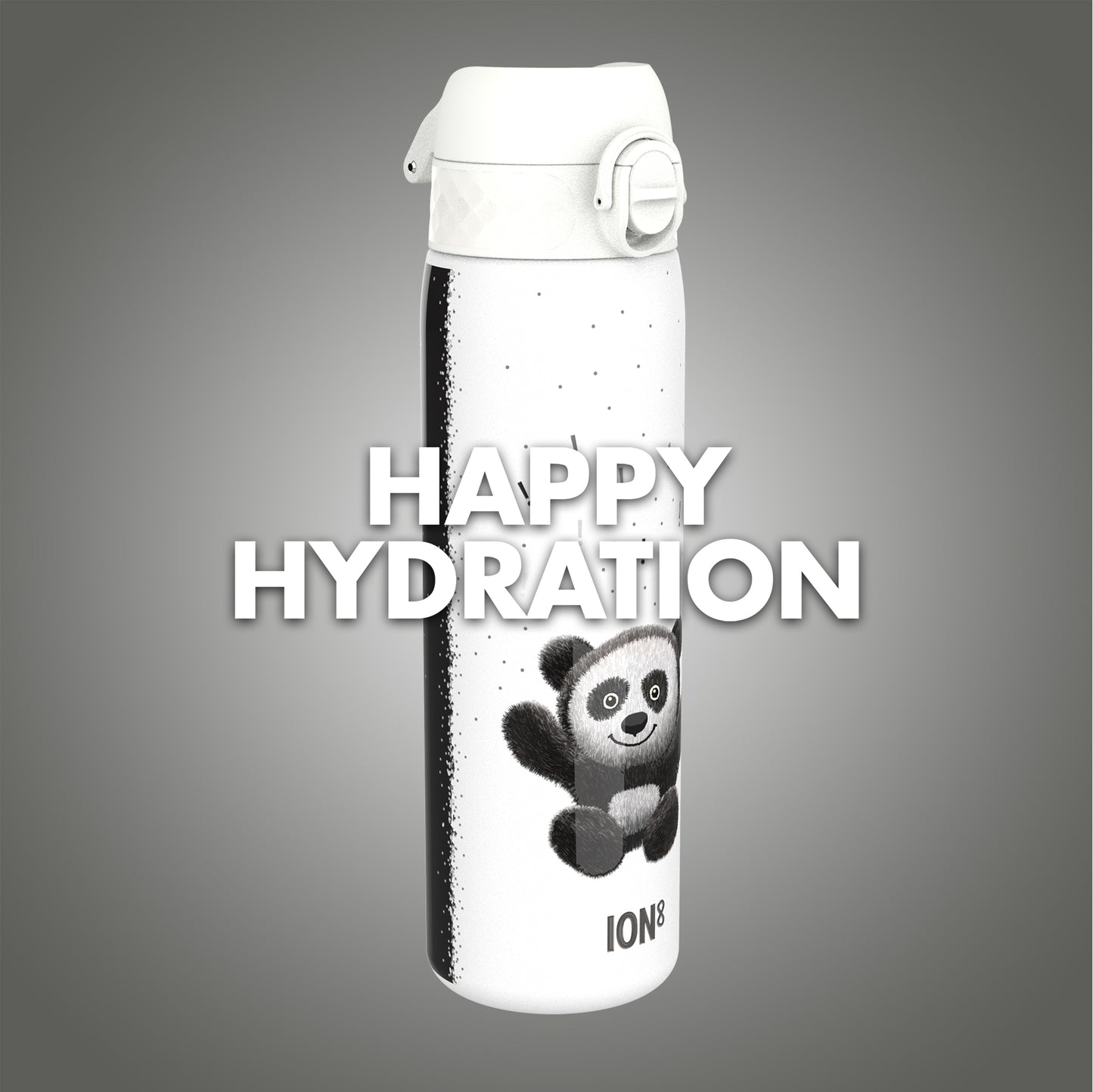 Ion8 Kid's Stainless Steel Water Bottle - Food-Safe and Odor Resistant - Fits Car Cup Holders, Backpack Pockets and More, 20 oz / 600 ml (Pack of 1) - Panda