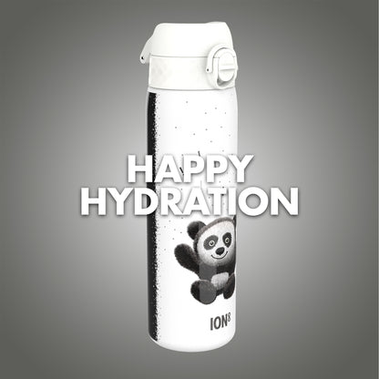 Ion8 Kid's Stainless Steel Water Bottle - Food-Safe and Odor Resistant - Fits Car Cup Holders, Backpack Pockets and More, 20 oz / 600 ml (Pack of 1) - Panda