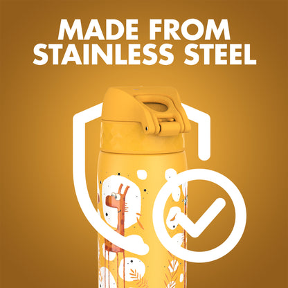Ion8 Kid's Stainless Steel Water Bottle - Food-Safe and Odor Resistant - Fits Car Cup Holders, Backpack Pockets and More, 20 oz / 600 ml (Pack of 1) - Giraffe