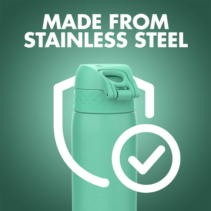 Ion8 Stainless Steel Water Bottle - Food-Safe and Odor Resistant - Fits Car Cup Holders, Backpack Pockets and More, 20 oz / 600 ml (Pack of 1) - OneTouch 2.0 - Teal 2.0
