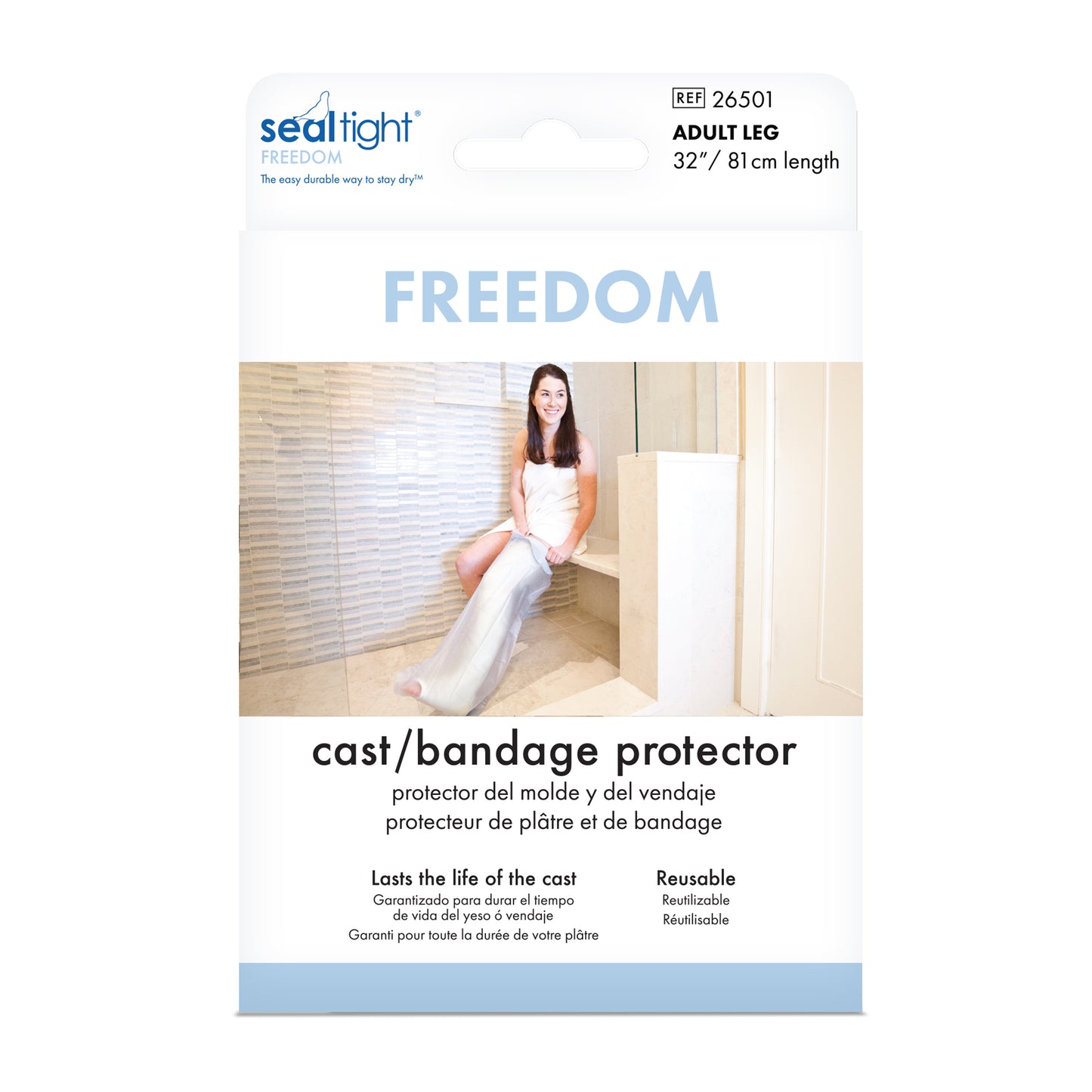 Brownmed Seal-Tight Adult Freedom Cast Protector ‚Äì Latex-Free Waterproof Cast and Wound Cover ‚Äì Leg Cast and Bandage Cover ‚Äì Easy to Use ‚Äì Durable and Reusable ‚Äì Lasts Life of Cast ‚Äì Made in USA