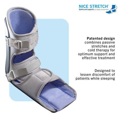 Nice Stretch 90 - Plantar Fasciitis Night Splint, Gray - Large/XL