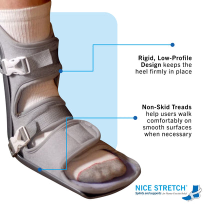 Nice Stretch 90 - Plantar Fasciitis Night Splint, Gray - Large/XL