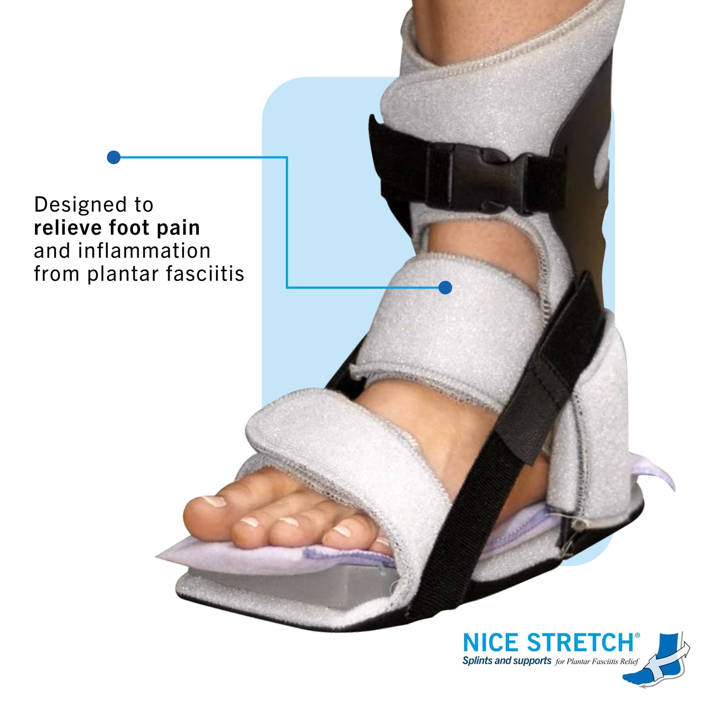 Nice Stretch Original - Plantar Fasciitis Night Splint, Medium