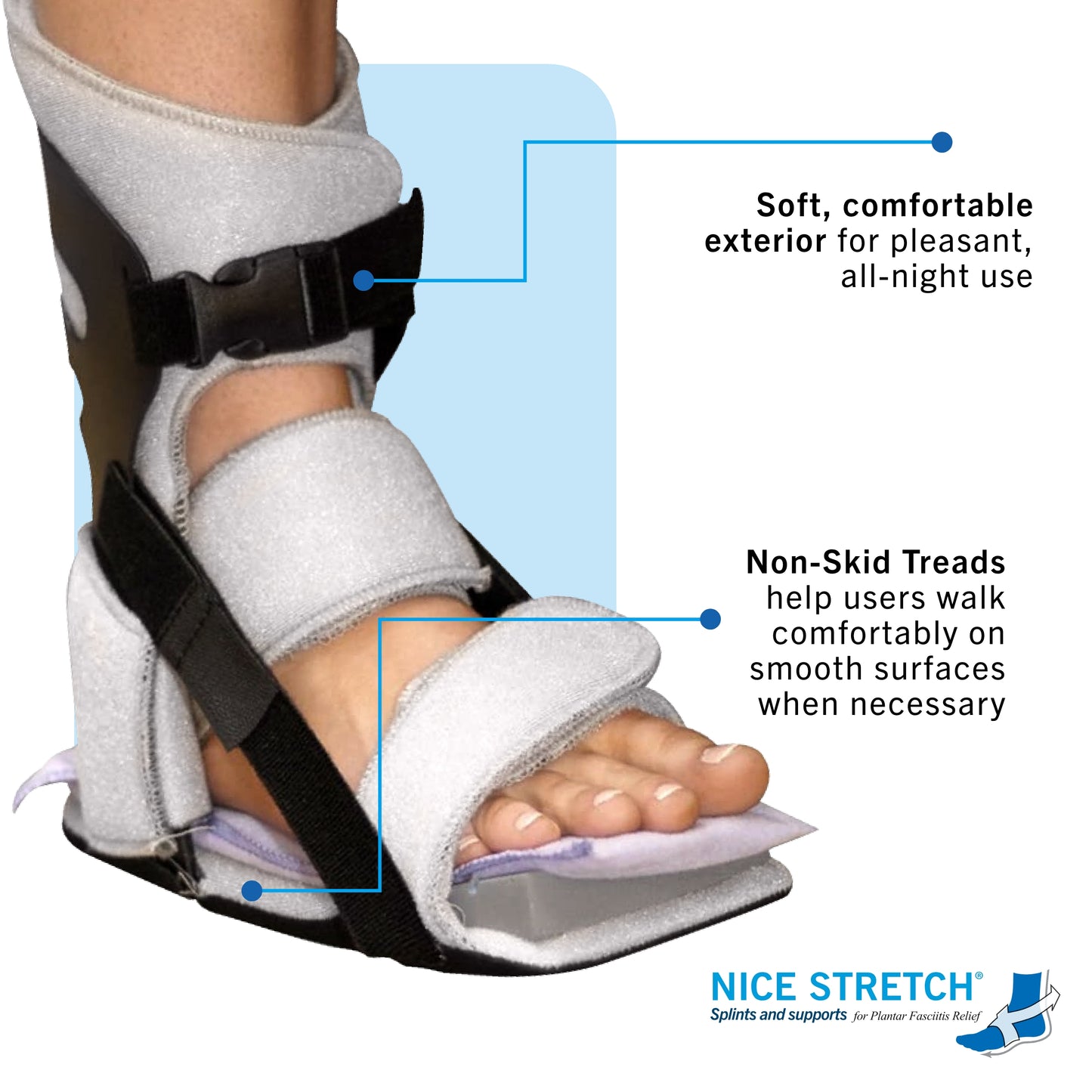 Nice Stretch Original - Plantar Fasciitis Night Splint, Medium