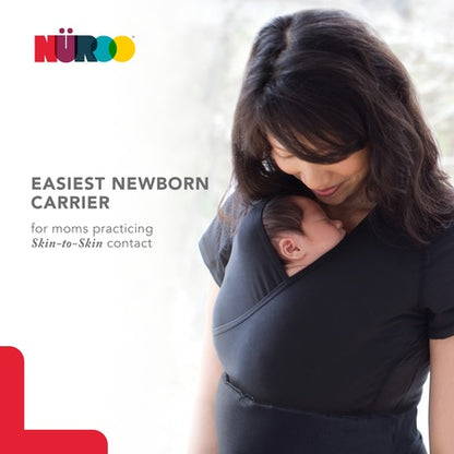 NuRoo Pocket Hands-Free, Skin-to-Skin Baby Carrier in Black, Medium