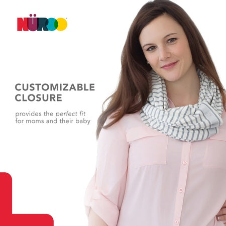 Brownmed Nuroo Nursing Scarf, Gray/Ivory Stripe