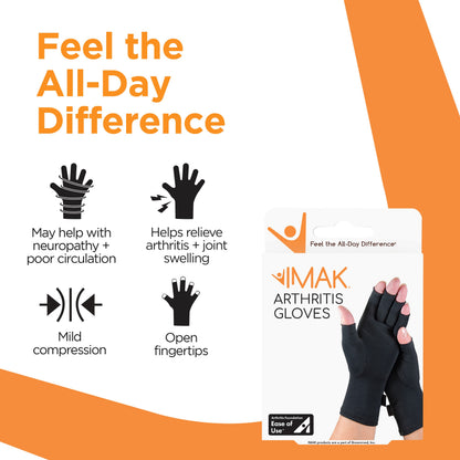 IMAK Compression Arthritis Gloves - Black, Small