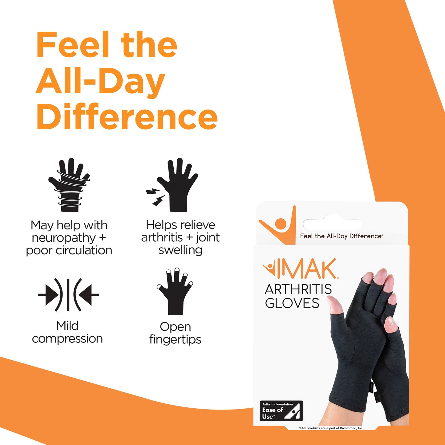 IMAK Compression Arthritis Gloves - Black, Large