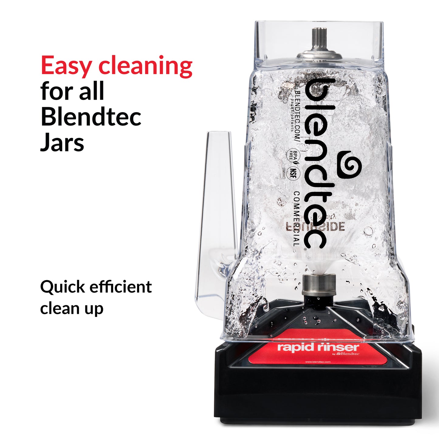 Blendtec Rapid Rinser, Commercial Grade, Easy Blender Jar Cleaning, One-Push Operation, 6 foot hose, Compatible with Blendtec Blenders, Black