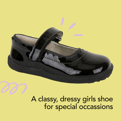 See Kai Run, Jane II Mary Jane Shoes for Kids, Black Patent, 6