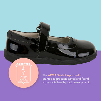 See Kai Run, Jane II Mary Jane Shoes for Kids, Black Patent, 2Y
