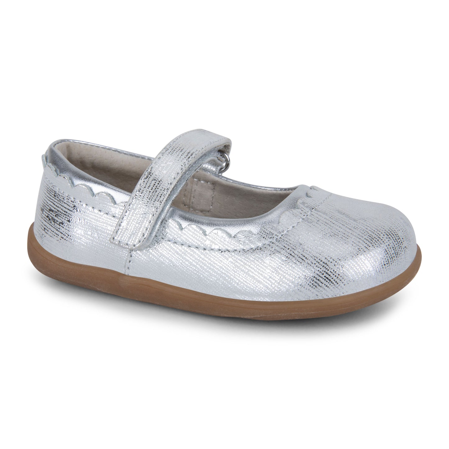 See Kai Run, Jane II Mary Jane Shoes for Kids, Silver, 1.5Y