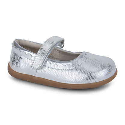 See Kai Run, Jane II Mary Jane Shoes for Kids, Silver, 1.5Y