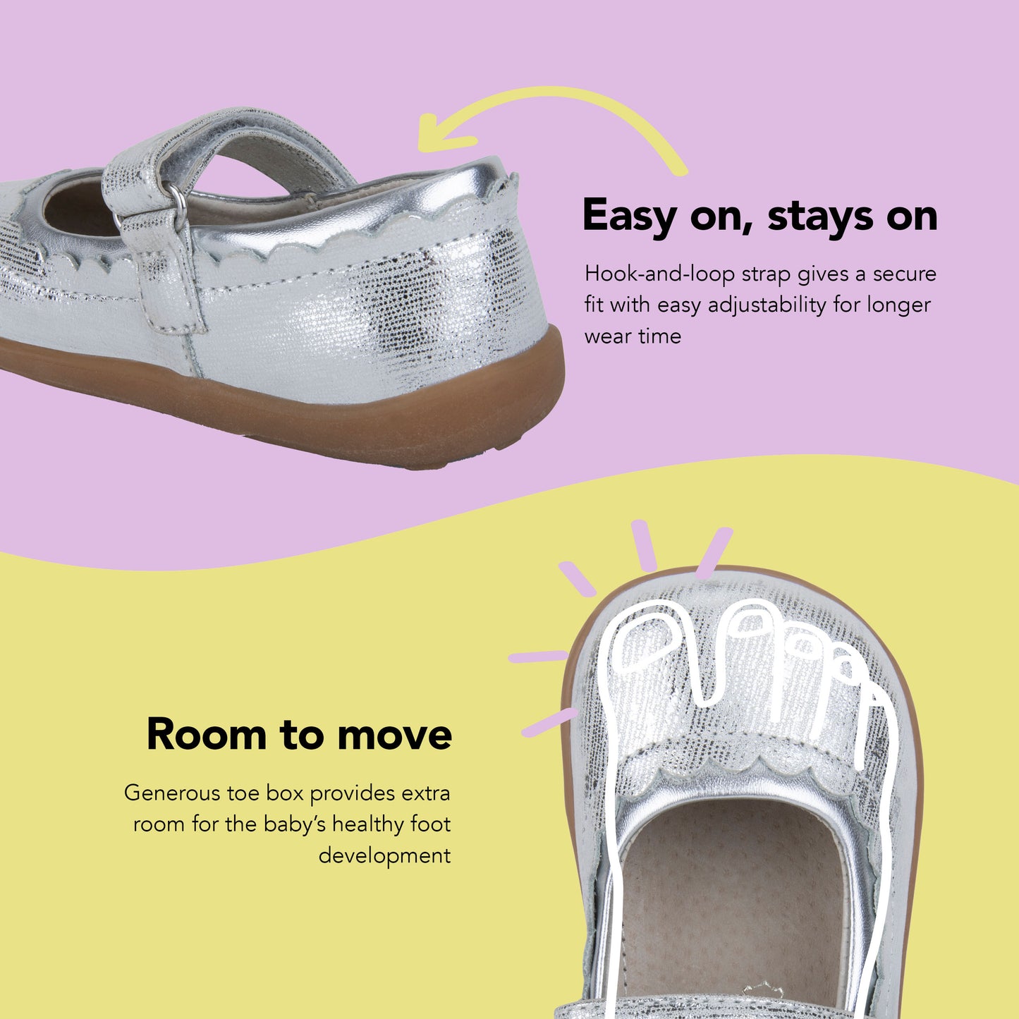 See Kai Run, Jane II Mary Jane Shoes for Kids, Silver, 2.5Y