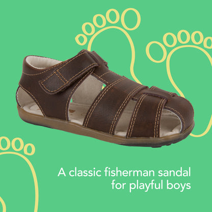 See Kai Run, Jude IV Sandals for Kids, Brown, 2Y
