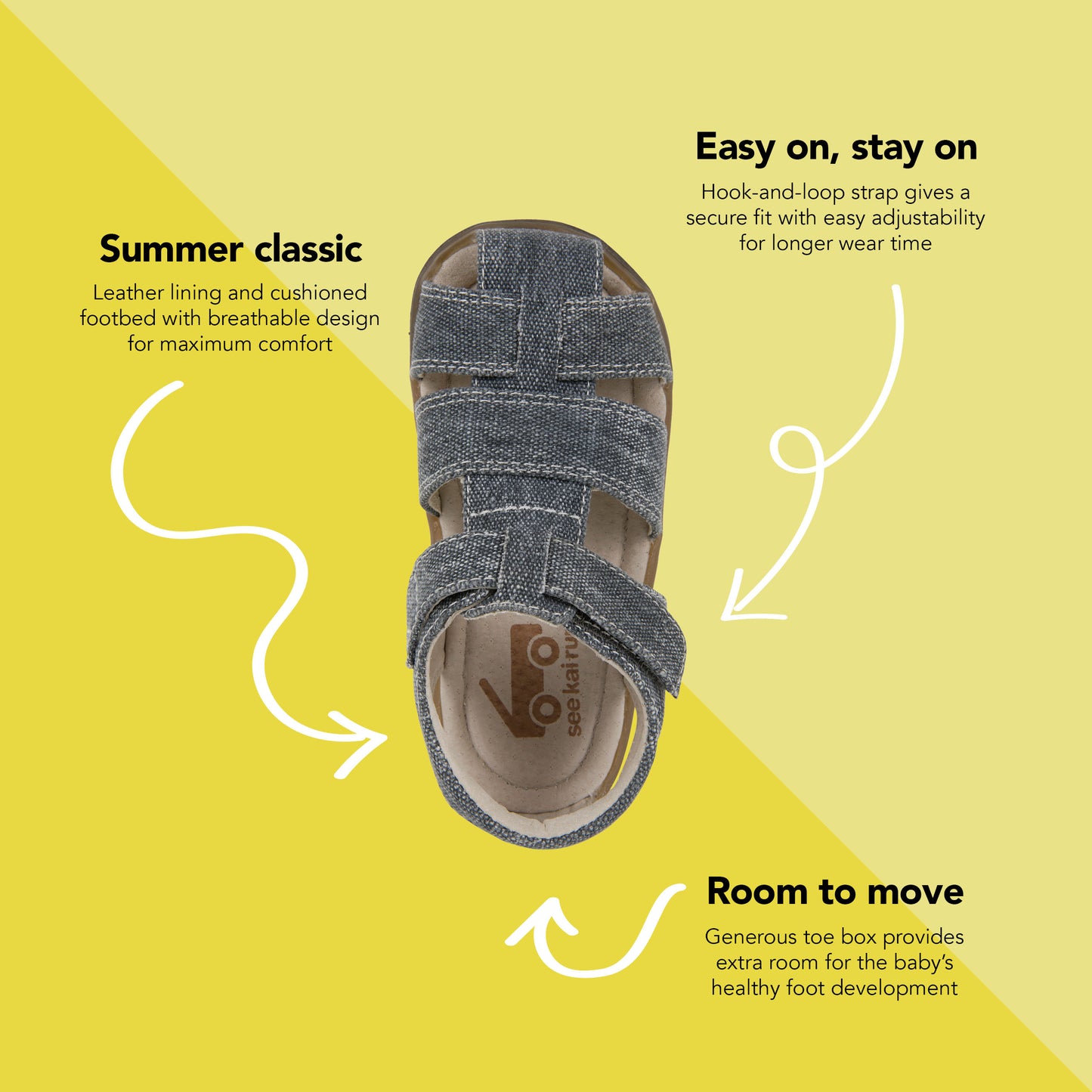 See Kai Run, Jude IV Sandals for Kids, Gray Canvas, 5