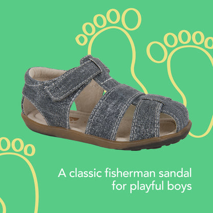 See Kai Run, Jude IV Sandals for Kids, Gray Canvas, 13