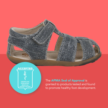 See Kai Run, Jude IV Sandals for Kids, Gray Canvas, 12.5
