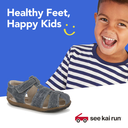 See Kai Run, Jude IV Sandals for Kids, Gray Canvas, 13