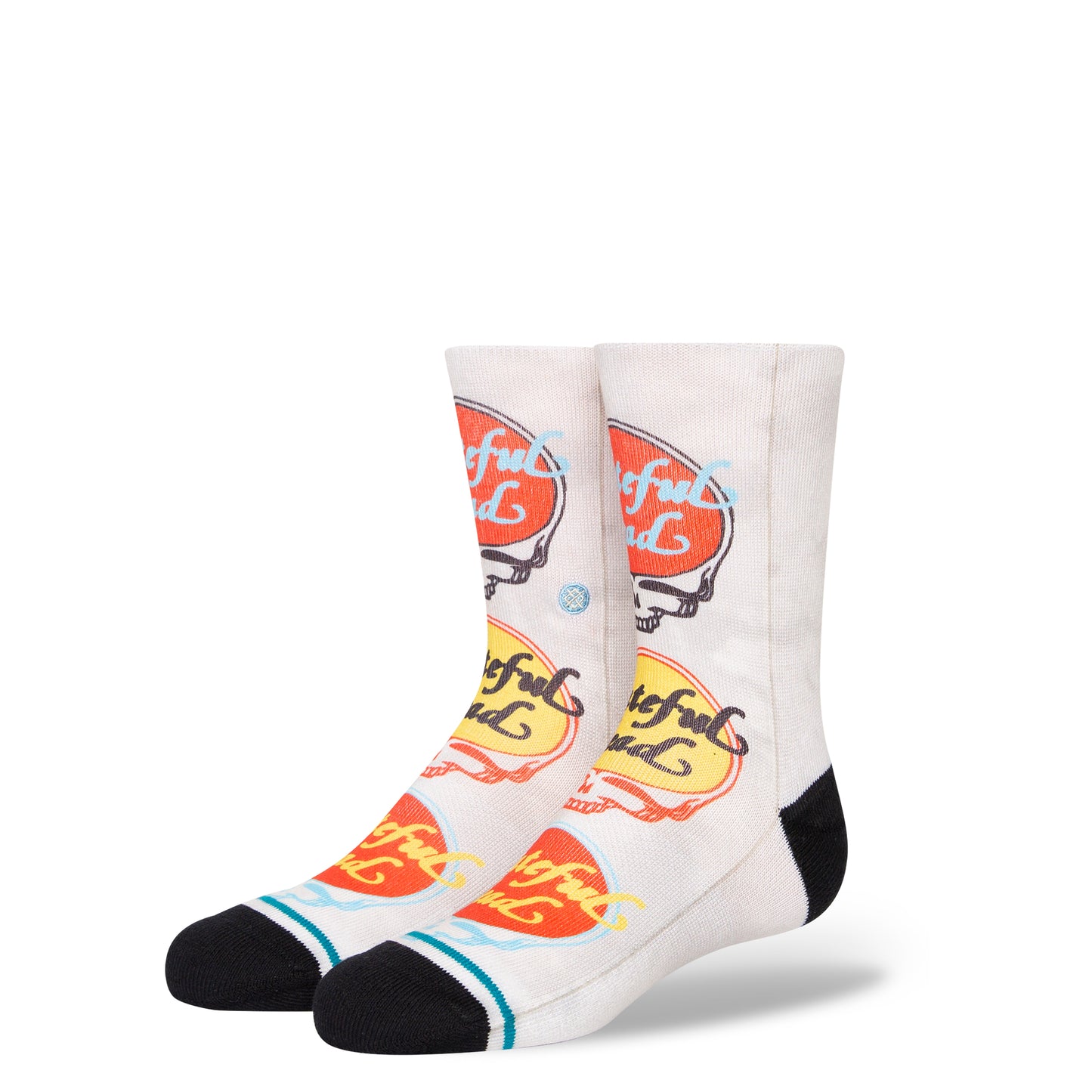 Stance Dead Head Kids Crew Socks (Medium, Vintage White)