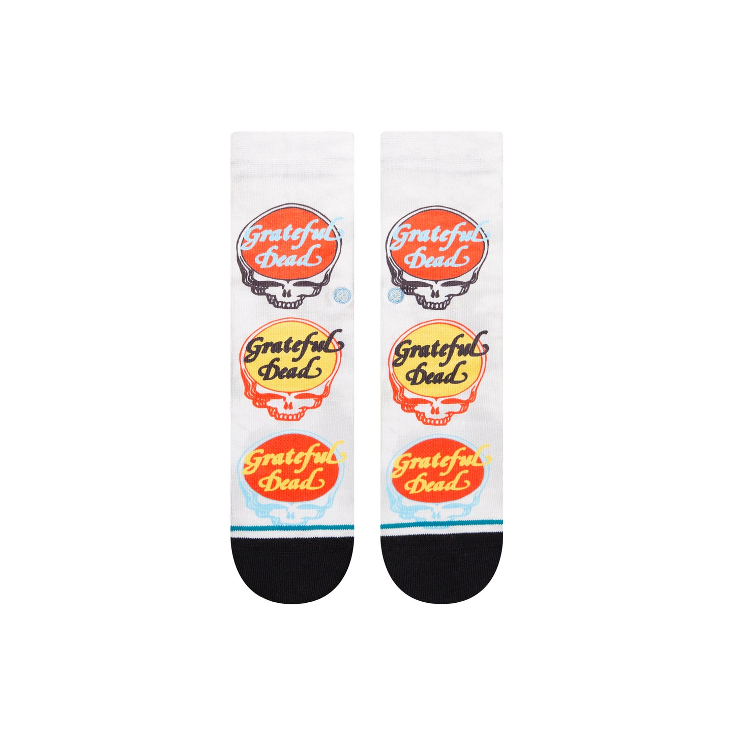 Stance Dead Head Kids Crew Socks (Medium, Vintage White)