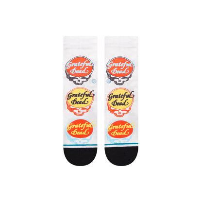 Stance Dead Head Kids Crew Socks (Medium, Vintage White)