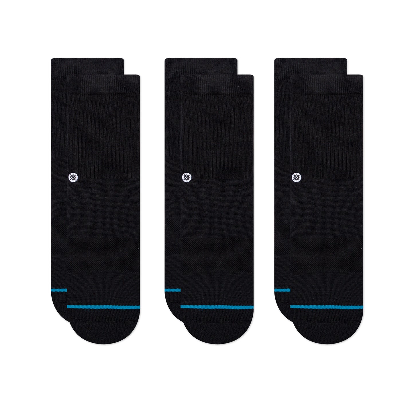 Stance Boy's Icon ST 3-Pack (Toddler/Little Kid/Big Kid) Black MD (11 Little Kid - 1 Little Kid Shoe Size)