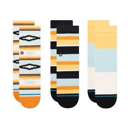 Stance Serape 3 Pack Crew Socks (Medium, Blue)