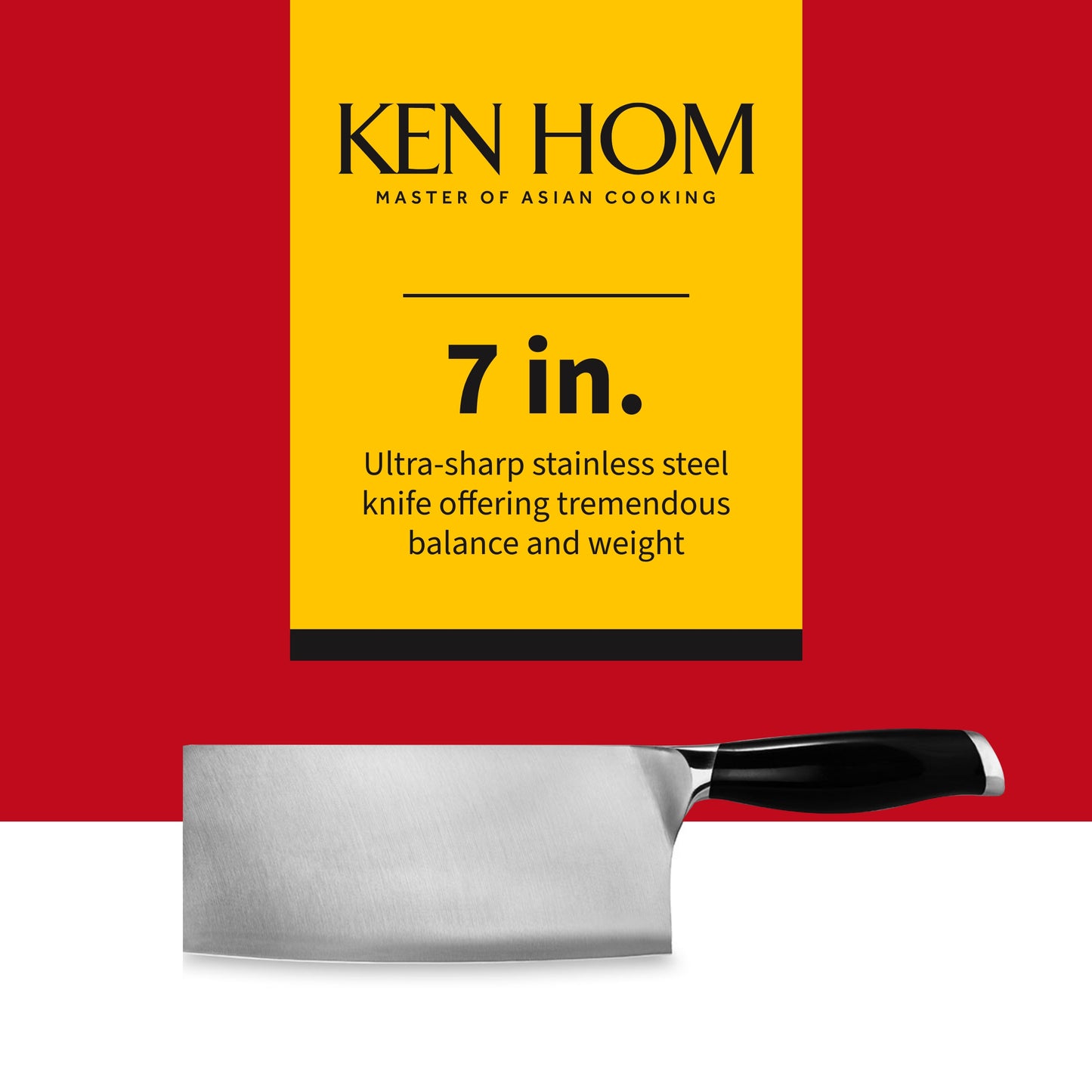 Ken Hom Cleaver Knife, 7‚Äù Stainless Steel ‚Äì Chop and Cut Meat, Poultry & Vegetables, Silver