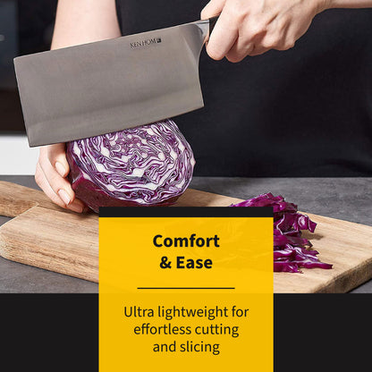 Ken Hom Cleaver Knife, 7‚Äù Stainless Steel ‚Äì Chop and Cut Meat, Poultry & Vegetables, Silver