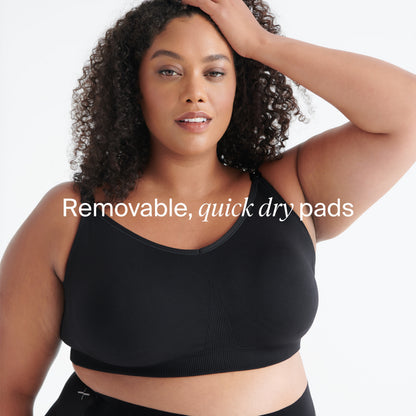 Knix Seamless BlissFit Leakproof Nursing Bra - Black - XX-Large+ (Fits 40E, 40F, 40G)