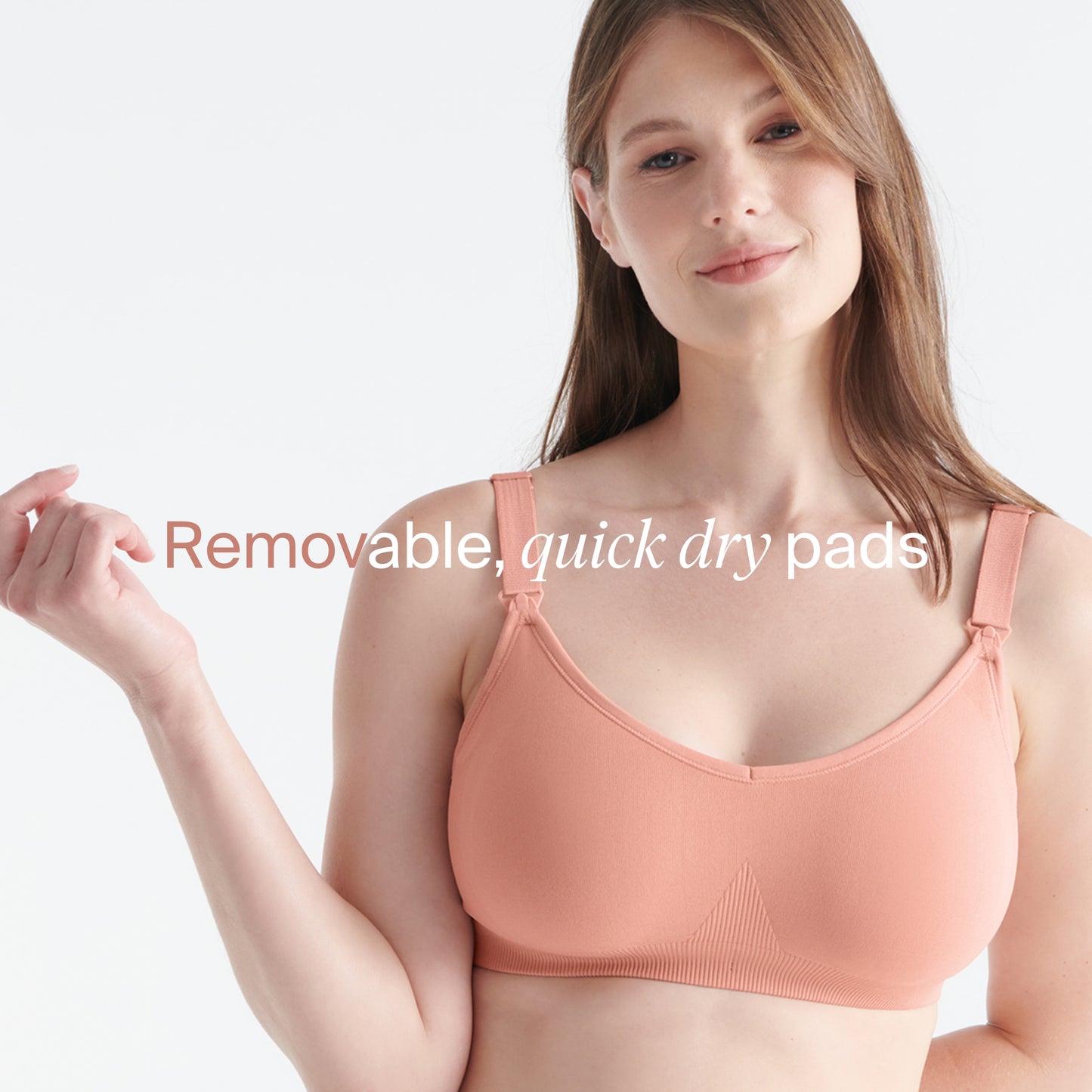 Knix Seamless BlissFit Leakproof Nursing Bra - Pink Ginger - Large (Fits 36A, 36B, 36C, 36D, 36DD)