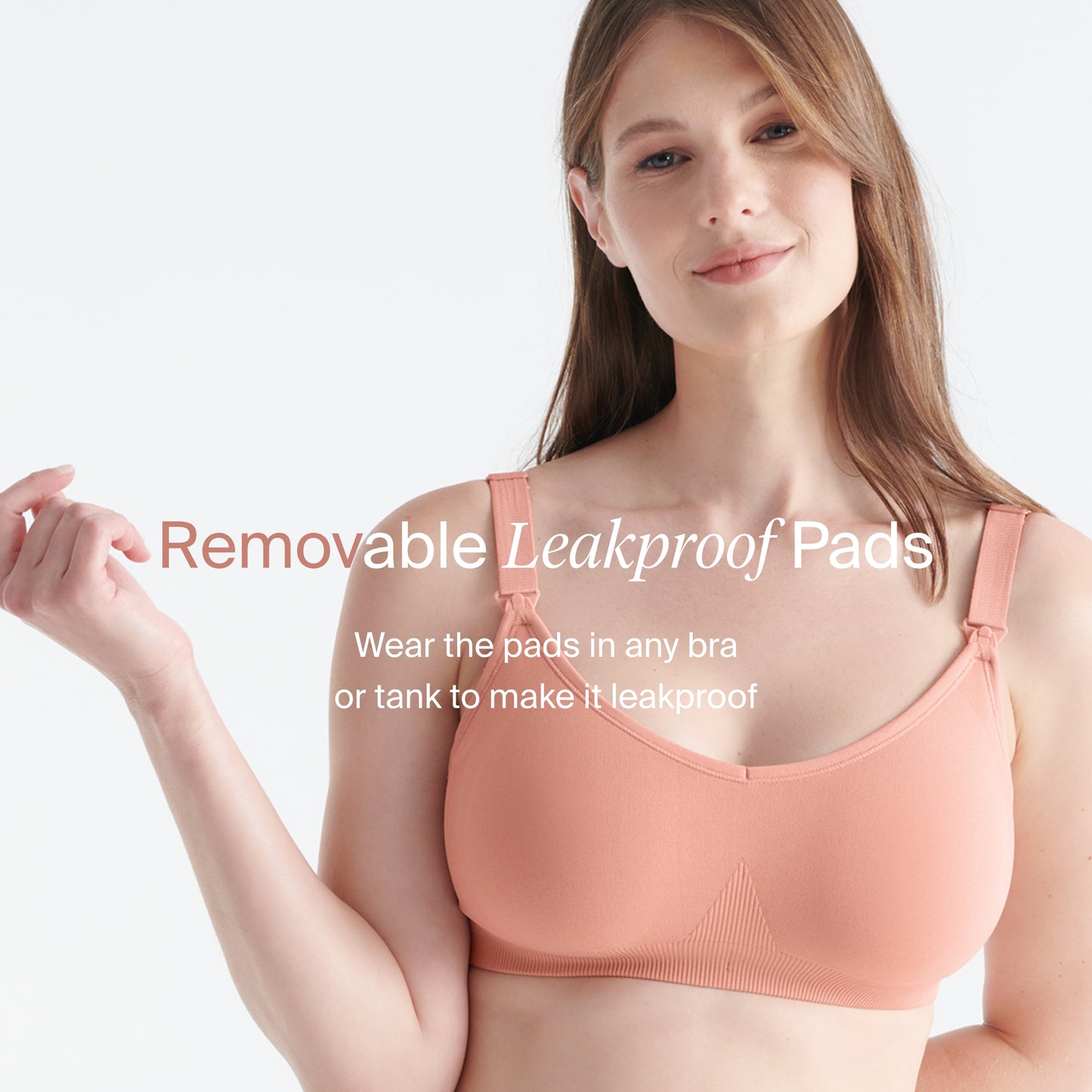 Knix Seamless BlissFit Leakproof Nursing Bra - Pink Ginger - Small+ (Fits 32E, 32F, 32G)