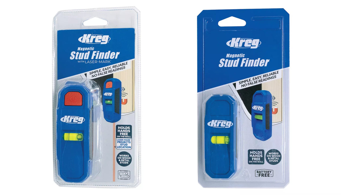 Kreg KMM1000 - Kreg Magnetic Stud Finder + Kreg KMM1000LZ - Kreg Magnetic Stud Finder with Laser-Mark