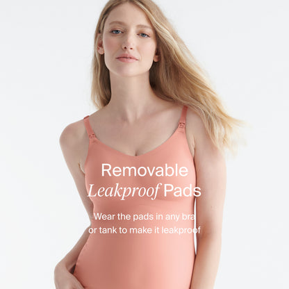 Knix Seamless BlissFit Leakproof Nursing Tank - Pink Ginger - Large (Fits 36A, 36B, 36C, 36D, 36DD)