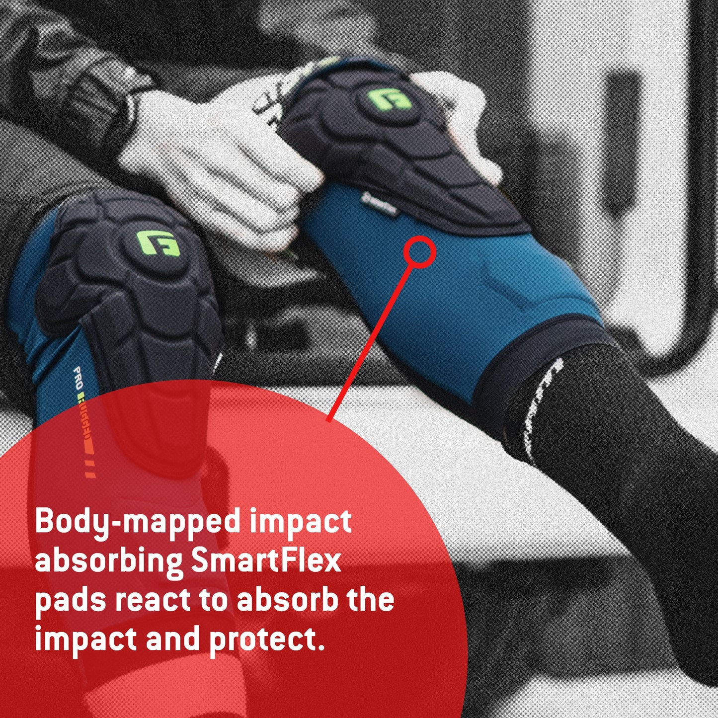 G-Form Pro-Rugged 2 MTB Knee Guards - Mountain Bike Knee Pads for Men & Women - Storm Blue, Adult XS