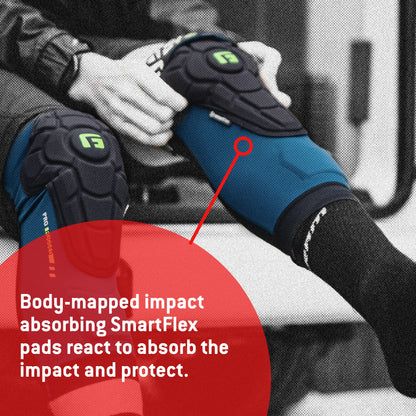 G-Form Pro-Rugged 2 MTB Knee Guards - Mountain Bike Knee Pads for Men & Women - Storm Blue, Adult XS