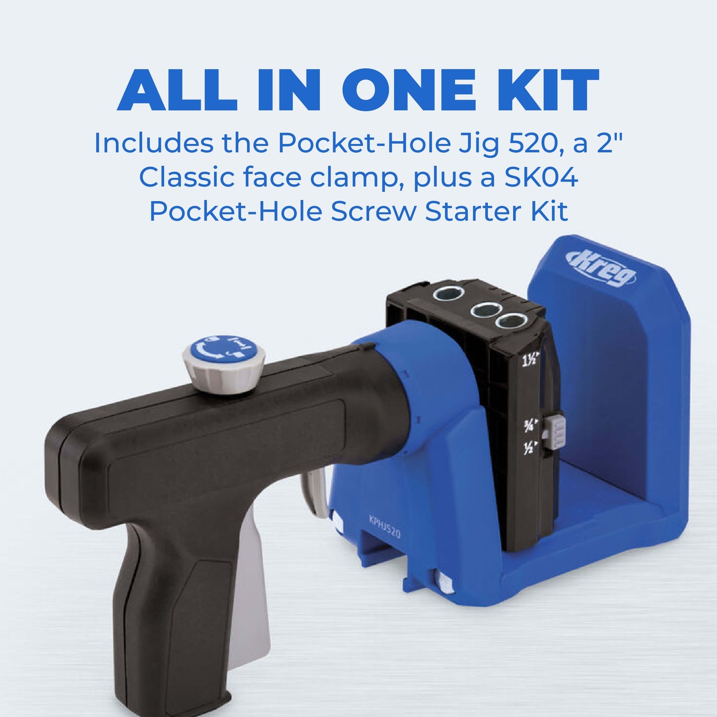 Kreg Pocket-Hole Jig 520PRO with Starter Screw Kit, Blue, KPHJ520PRO-22