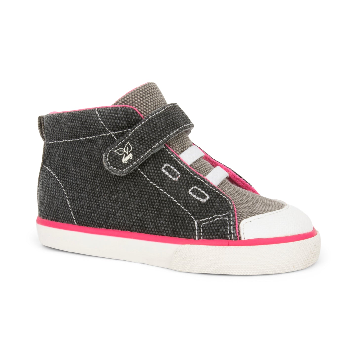 See Kai Run - Belmont Recycled High Top Sneakers for Little Kids, Black/Pink, Little Kid 12