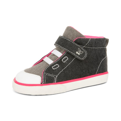 See Kai Run - Belmont Recycled High Top Sneakers for Little Kids, Black/Pink, Little Kid 12
