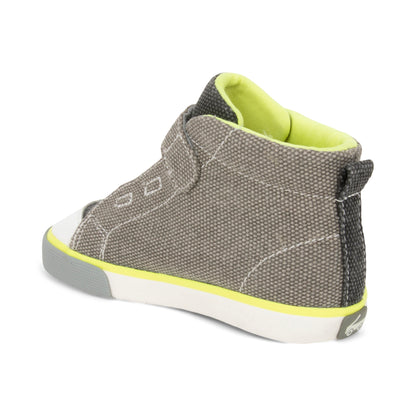 See Kai Run - Belmont Recycled High Top Sneakers for Little Kids, Gray/Lime, Toddler 10