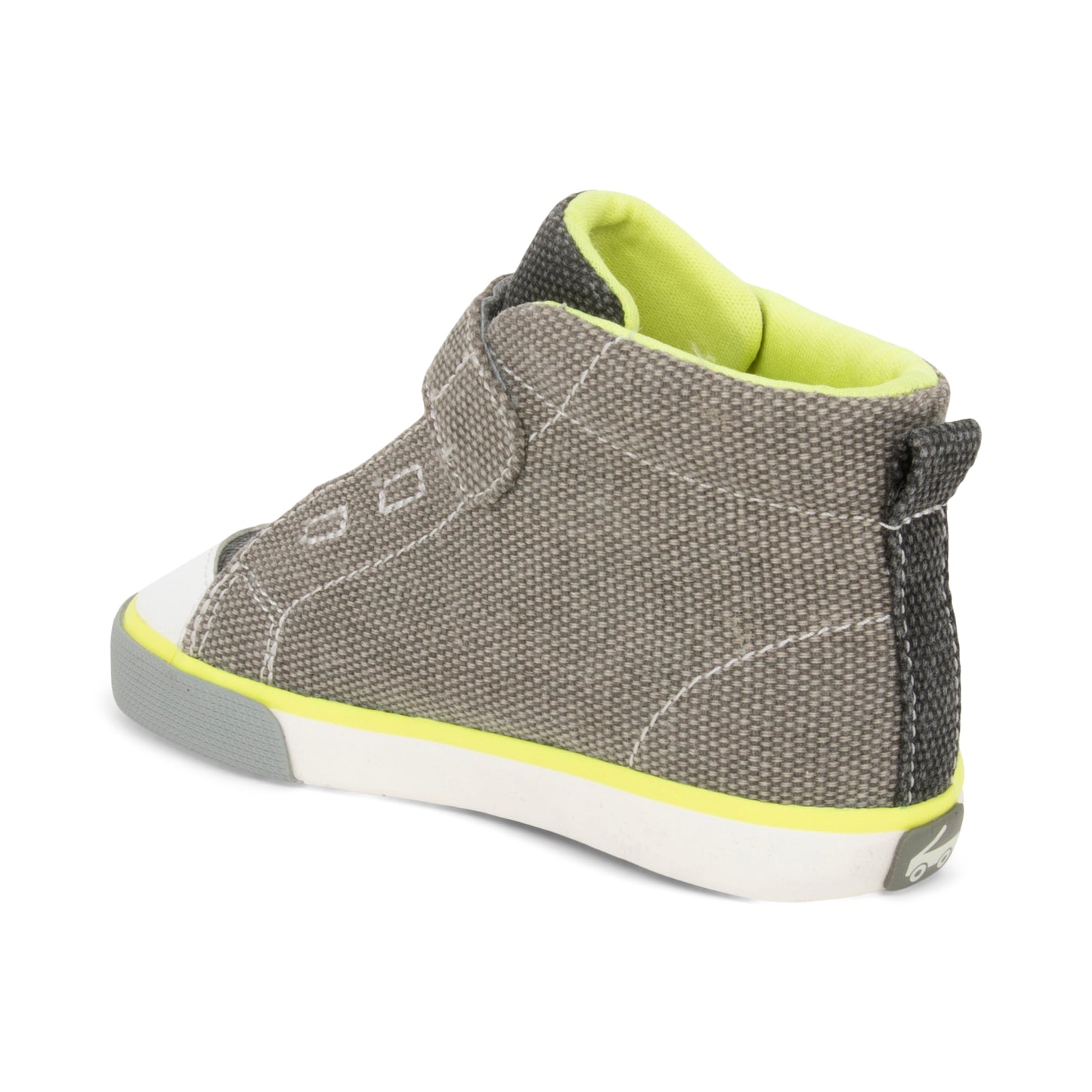 See Kai Run - Belmont Recycled High Top Sneakers for Little Kids, Gray/Lime, Toddler 10
