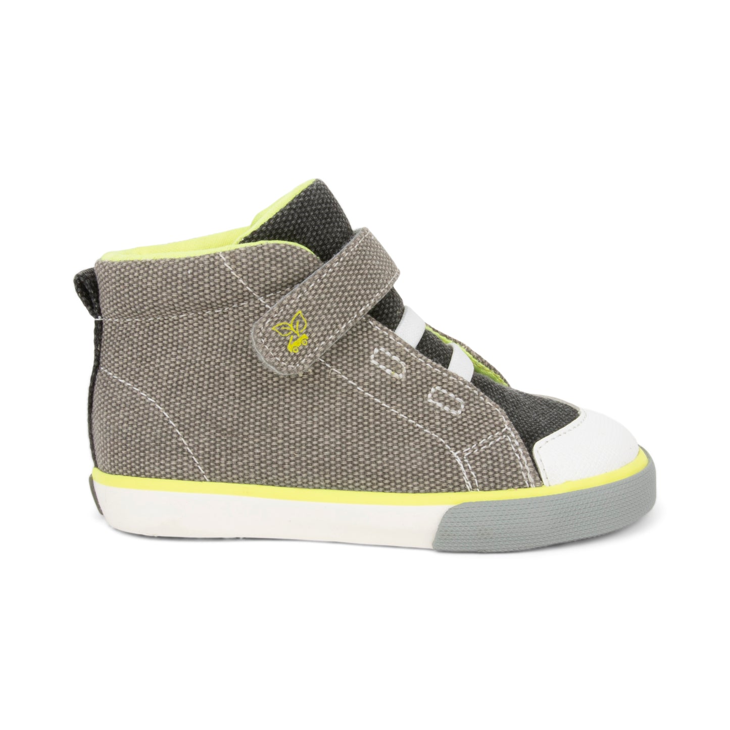 See Kai Run - Belmont Recycled High Top Sneakers for Little Kids, Gray/Lime, Toddler 10