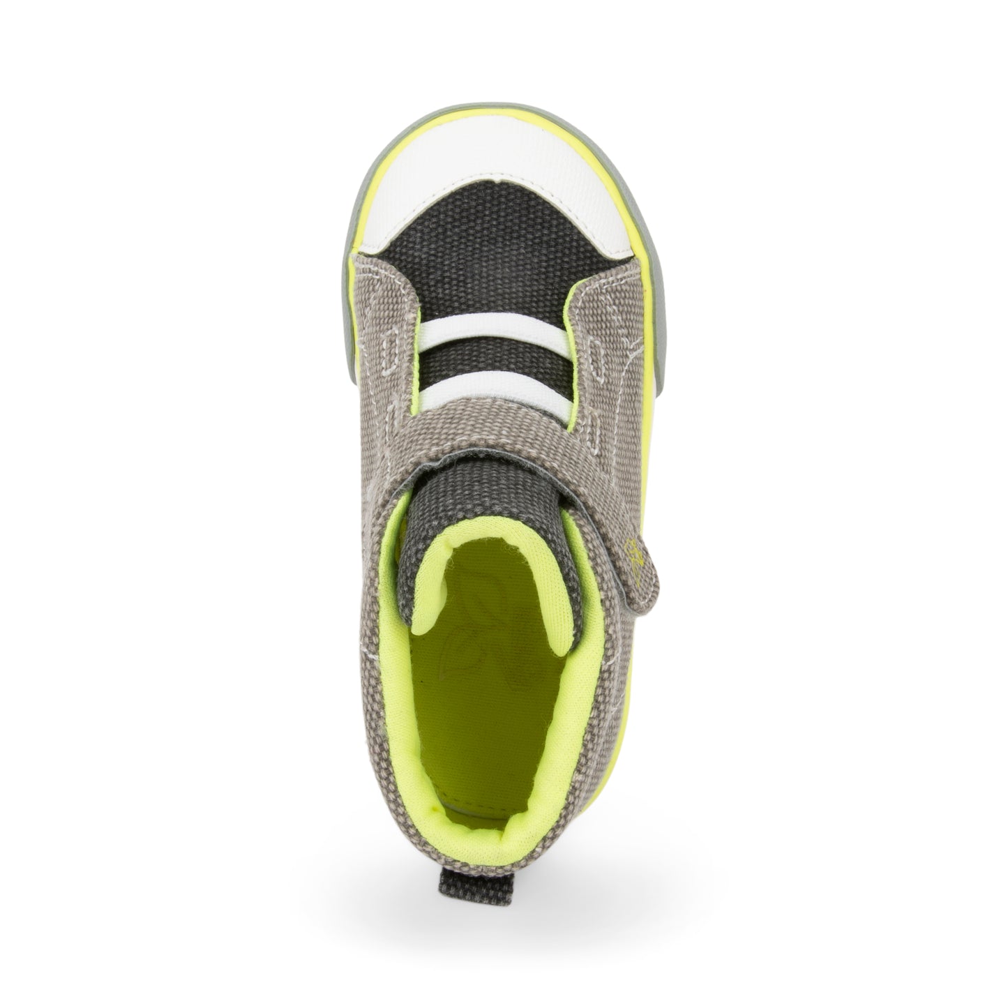See Kai Run - Belmont Recycled High Top Sneakers for Little Kids, Gray/Lime, Toddler 4