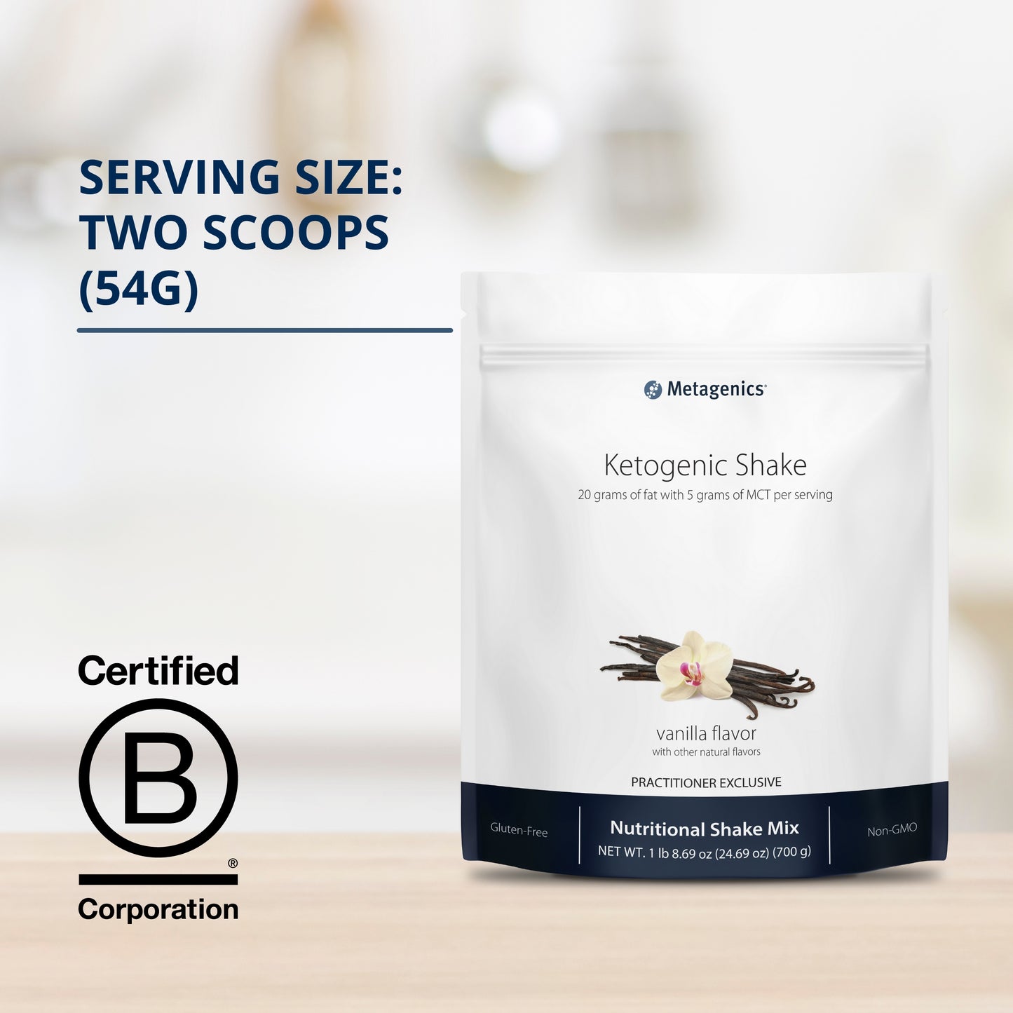 Metagenics Ketogenic Shake ‚Äì 20 Grams of Fat with 18 grams of protein and 5 Grams of MCT per serving - Vanilla flavor, 14 servings