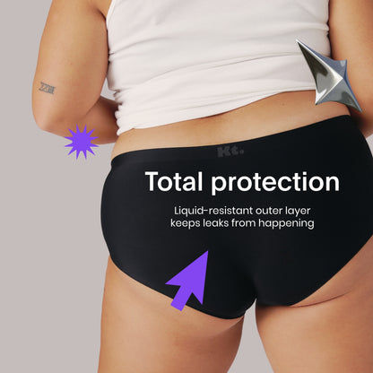 Knix Teen Girl Super Leakproof Boyshort Underwear - Black - X-Large